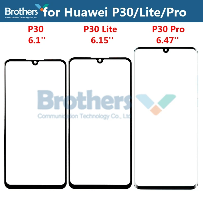 For Huawei P30 P30Lite P30Pro Front Outer Glass Lens Touch Screen Glass ELE-L09 ELE-L29 MAR-L01A MAR-L21A MAR-LX1M Replacement