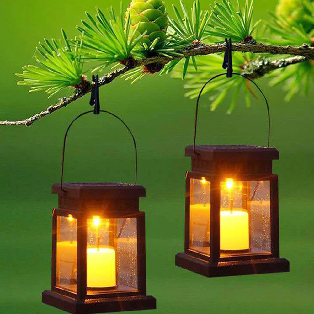 

Solar Lantern Outdoor Waterproof Hanging Twinkle Candle Solar Light Lantern Warm Flame LED Night Lamp Garden Yard Decoratio