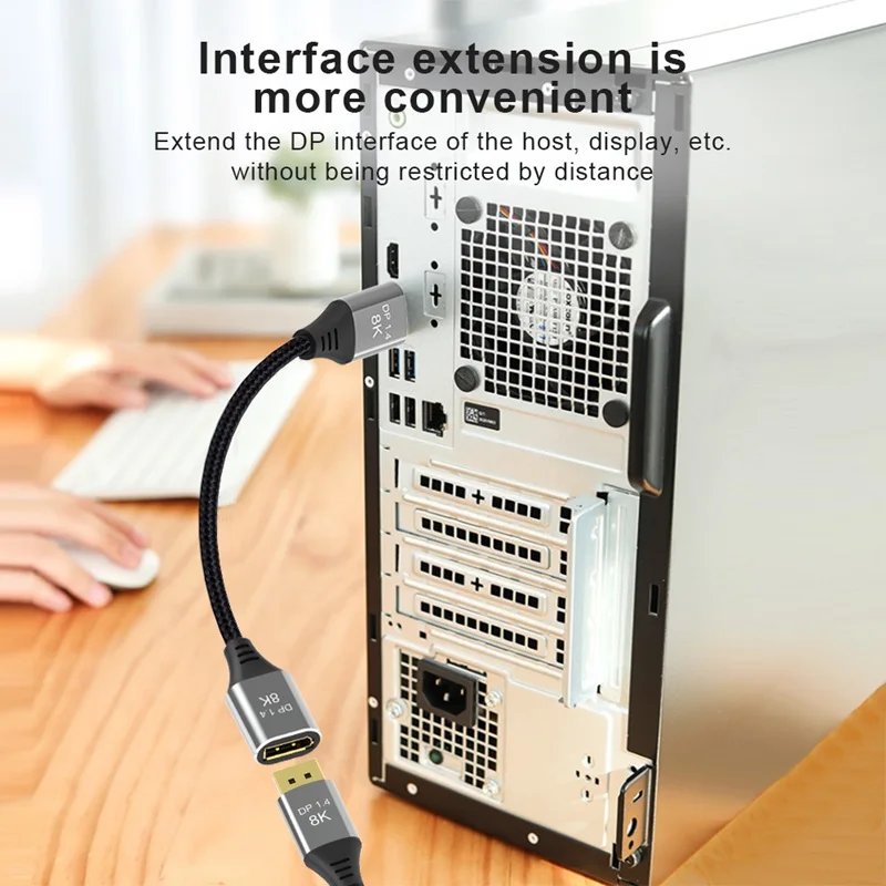 CableDeconn ديسبلايبورت 8K تمديد كابل 4K @ 120Hz 8K @ 60Hz الترا HD محول الفيديو للحصول على شاشة كمبيوتر شخصي