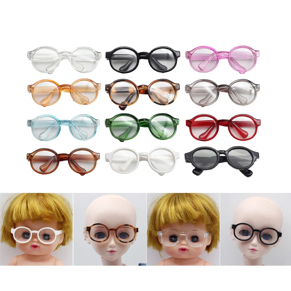 Round Frame Miniature Eyewear Clear Lens Candy Color Eyeglasses Style For Blythe Doll Accessories Plush Doll Glasses Accessory