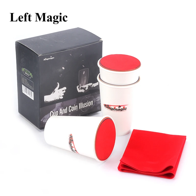 Cup And Coin Illusions Magic Tricks Coin Cross Magic Props Cup Close Up Stage Magic Accessary Magician Magic Funny Mentalism