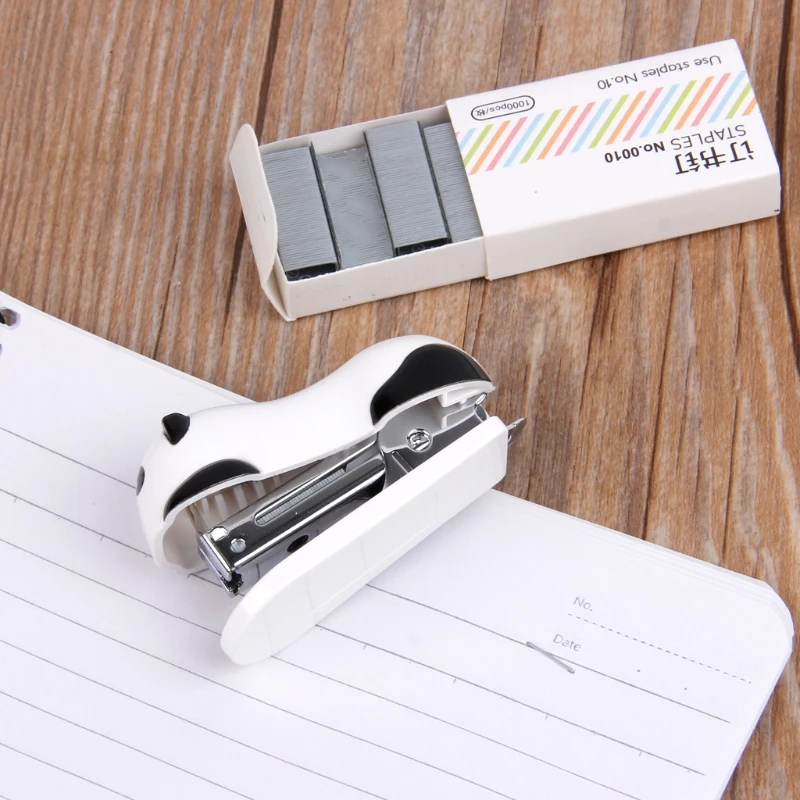 Mini Panda Stapler Set Paper Binder Within 1000pcs Staples Office School Supply