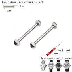 Watch accessories for Cartier PASHA watch connecting rod lug rod screw rod 16mm18mm20mm22mm silver