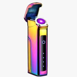 Arc Removable Battery Lighter Touch Sensing Rotating Current  Lithium Isolation LED Power Display Gift Selection Electric Lighte