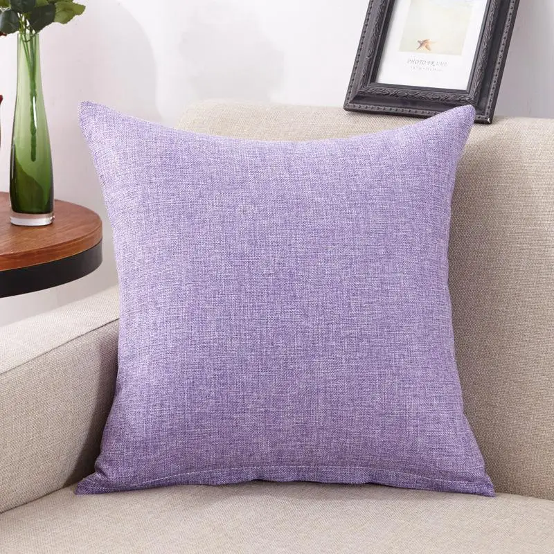 Linen Pillow Cover 1PC Solid Soft Fashion Pillowcase Comfortable Sofa Multicolor Cotton Waist Throw Pillowlip Home Supplies