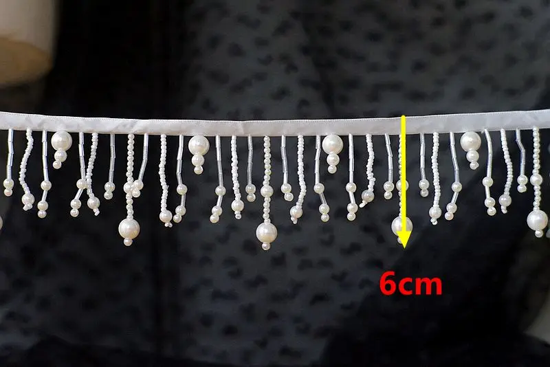 3 Yard/Lot Strass-Anhänger Perlenbesetzte Spitzenborte Quaste DIY Bühnenbekleidung Heimvorhang Hochzeitskleid Dekorative Accessoires – Detail 8