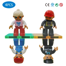 Magplayer Magnetic Lego Figures For Children 4 PCS/Set Toy People Strong Magnet Accessories Magnetic Tiles Educational Toys