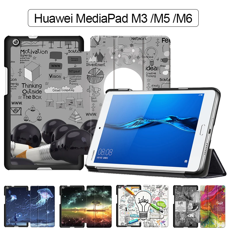 MTT Tablet Case For Huawei Mediapad M3 M5 8.4 M3 Lite 8 10.1 inch M6 10.8 Leather Magentic Flip Stand Cover Protective Funda