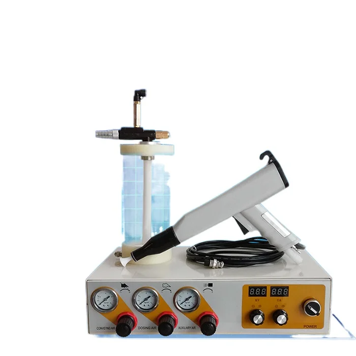 Máquina de recubrimiento electrostático portátil, máquina de pulverización con sistema de experimento de pintura en polvo, taza con polvo