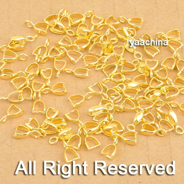 

100pcs Gold Connection Jewelry Making Accessories Findings Component Bail Connection Parts for Pendant Connector