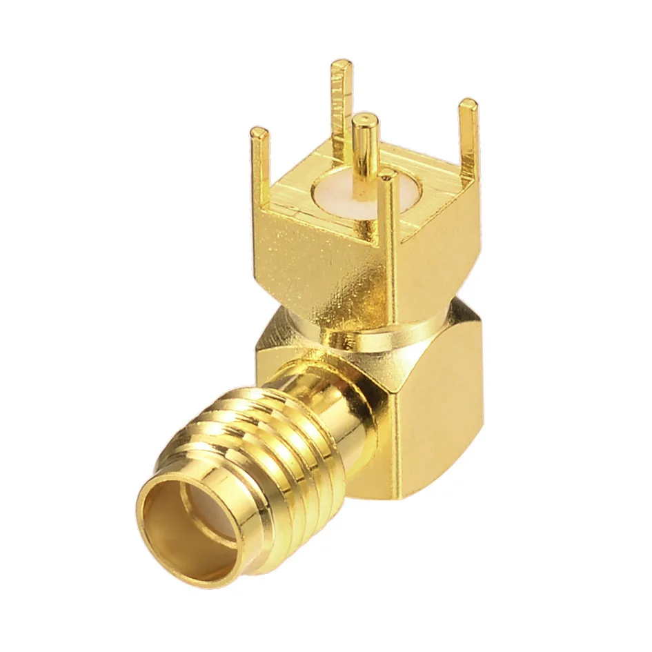 Superbat SSMA Female Right Angle through hole for PCB RF Coaxial Connector