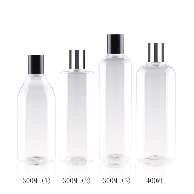 300ml 400ml x 20 recipiente cosmético transparente plástico recipiente de embalagem cosmética óleo de massagem shampoo líquido garrafas pet