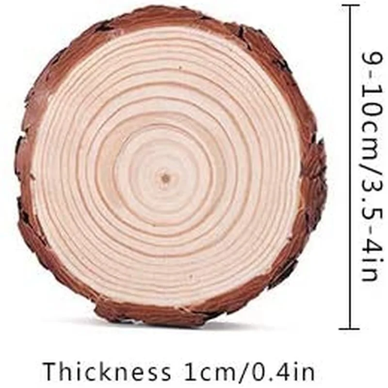 Naturalne drewno plastry zestaw drewna rzemieślniczego niedokończone wstępnie wywiercone z otworem drewniane koła dla sztuki ozdoby świąteczne