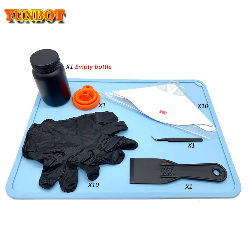 1pcs Silicone mat +10pcs Silicon Funnel Disposable Mat + Resin Special tool shovel Kit 3d printer DLP SLA dedicated Accessories