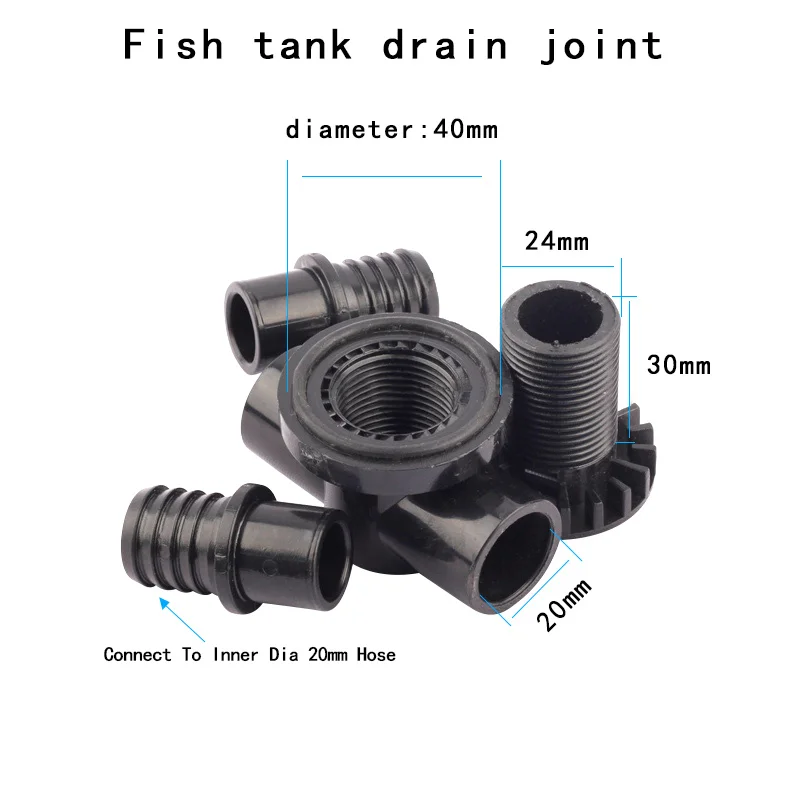 Fish Tank Drain Joint  Multi Function Fish Tank Tee Drainage Connectors High Efficient Drain Joint  1 Pcs