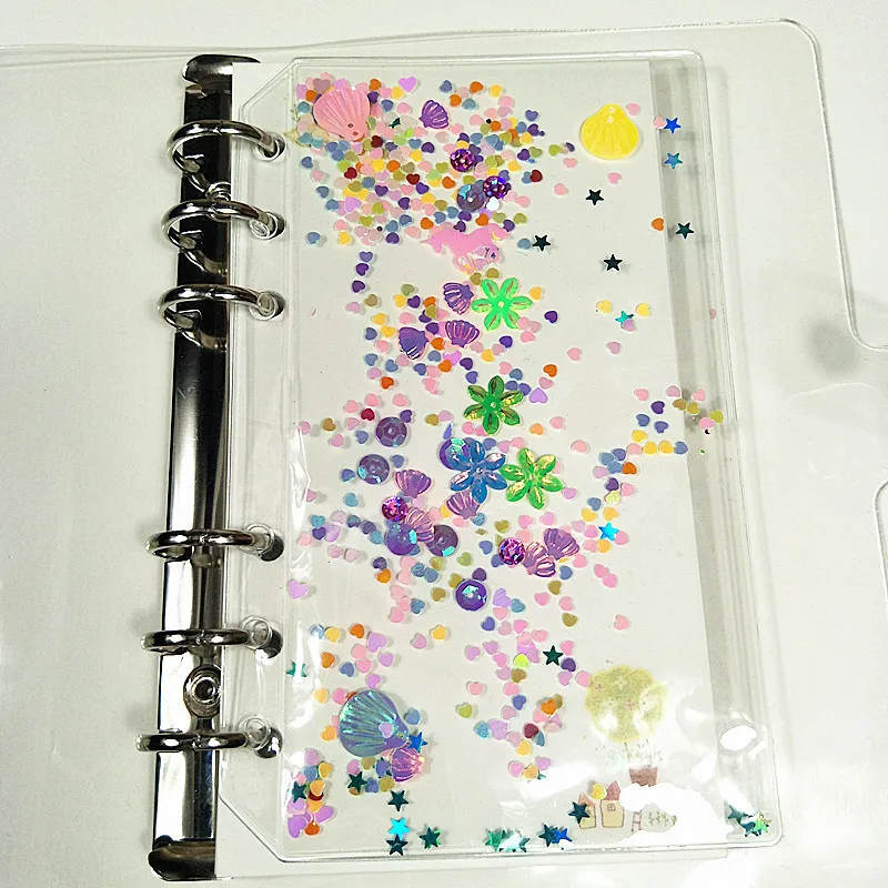 Data Book Replacement Color Index Page Handbook Transparent A6 Six-hole PVC Spacer Colorful Shell Love Replacement