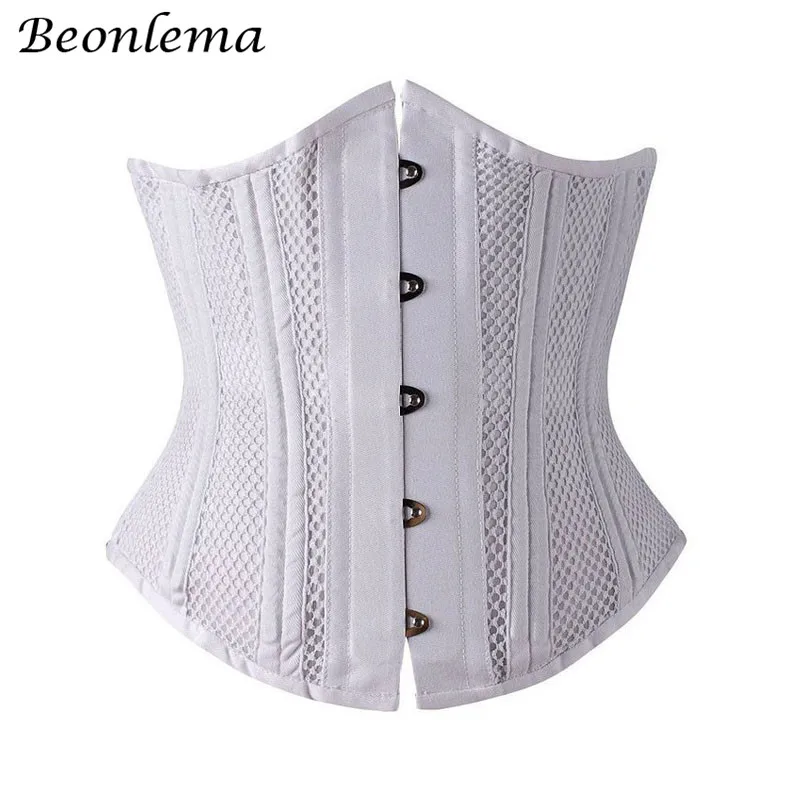 Corset For Women Sexy Steampunk Underbust Corset Steel Boned Gothic Clothing White Bustiers Waist Trainer Modeling Straps Bodice