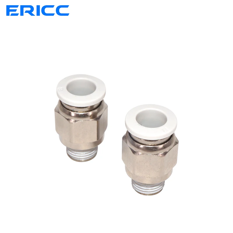 High Quality PC Pneumatic Connector Metric Thread PC4/6/8/12 M6/M8/M10/M12/M14/M16 Air Pipe Connector Quick Coupling  Fitting