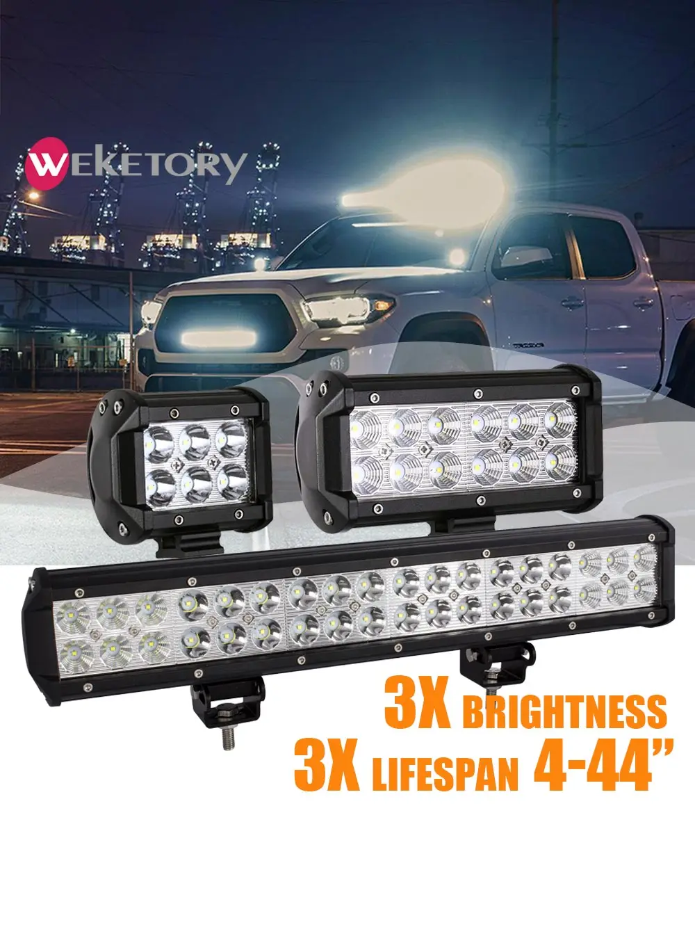 weketory 4 7 12 17 inch 18W 36W 72W 108W LED Work Light LED Bar Light for Motorcycle Tractor Boat Off Road 4WD 4x4 Truck SUV ATV