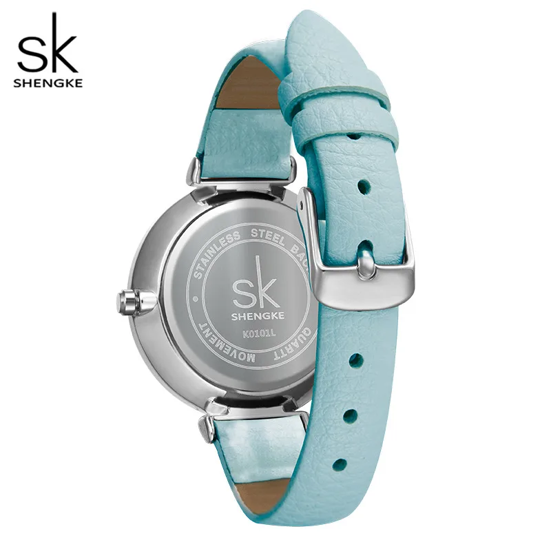 Shengke SK Female Watches Women Watch Romantic Rural Dial Leather Watchband Lady Clock Casual Quartz Wristwatch  Montre Femme