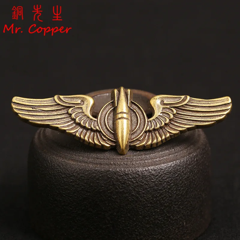 Pure Brass Eagle Wing Missile Screw Rivet Button DIY Leather Bag Wallet Chains Garment Decorations Punk Vintage Buckle Connector