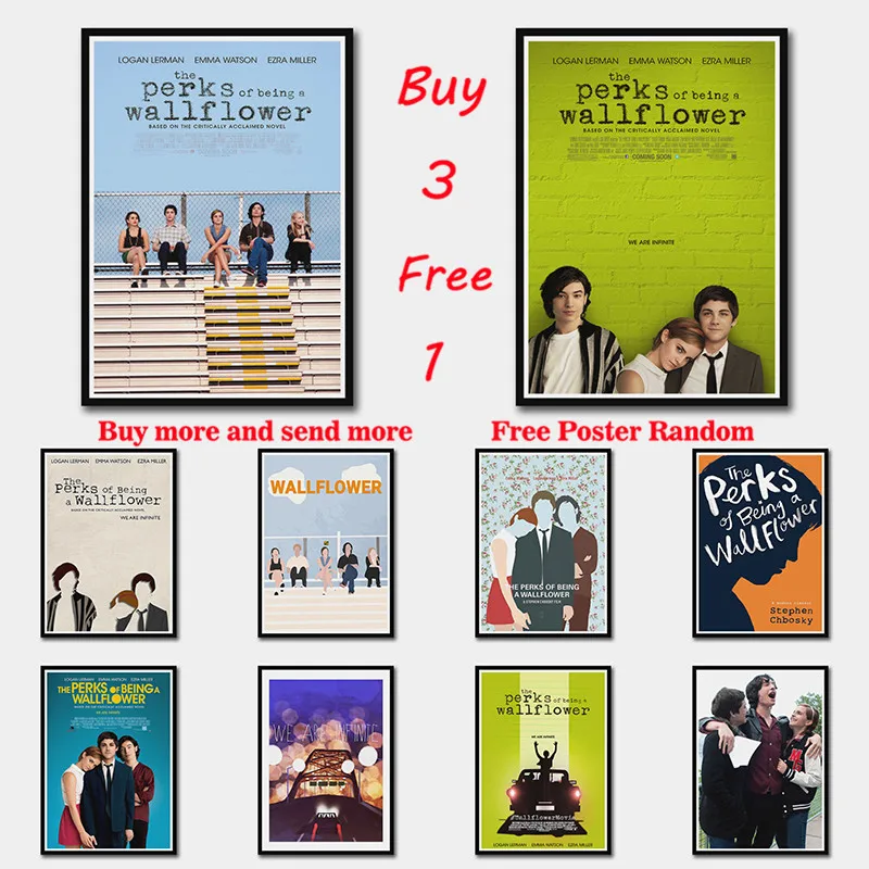 The Perks of Being a Wallflow classic film White Coated Paper Poster Cafe bar decorative painting Frameless