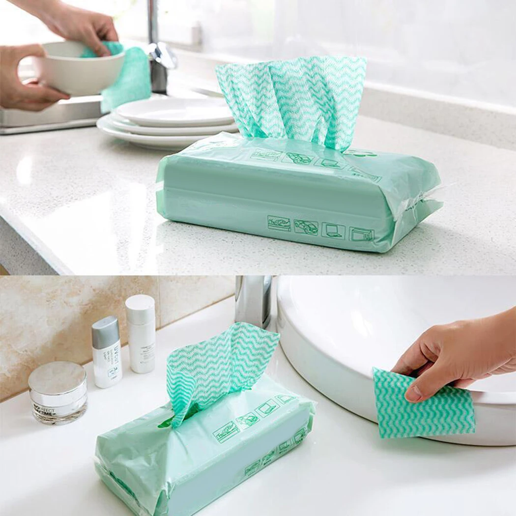 Kitchen Disposable Cleaning Towel Non Stick Dish Cloth Kitchen Cleaning Cloth Oil Wiping Rag Towel Bag Cloth Scouring