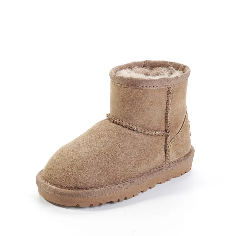 Top Quality Kids Genuine Sheepskin Natural Fur Boots 2022 Brand Australian Snow Boots Baby Winter Girls Boys Waterproof Shoes