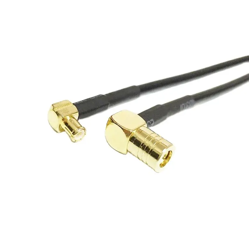 Nuevo Cable Coaxial de módem SMB hembra JAck interruptor de conector de ángulo recto MCX macho enchufe ángulo recto RG174 Cable 20 CM 8 "adaptador