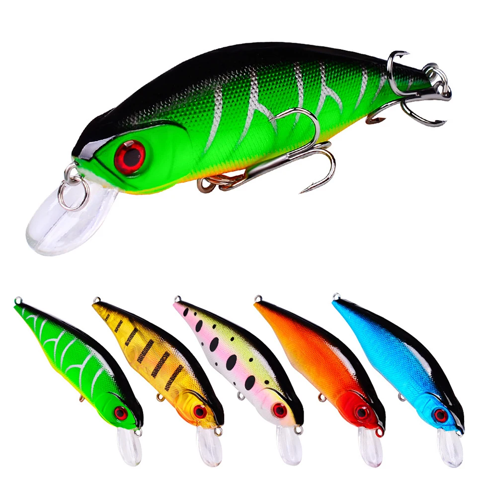 KoKossi 1PCS 95MM 12G Fishing Lures Crankbait Minnow Artificial Hard Bait Bionic Floating Wobbler 3D Eyes Fishing Sports Tackel