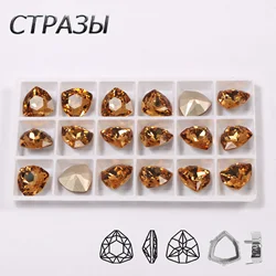 CTPA3bI Light Colorado Topaz DIY Crafts Accessories Glass Rhinestones Trilliant Ornament Diamond Stones For Gym Suit Decoration