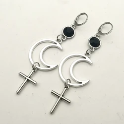 Lilith Earrings with Hematite Beads,Female Earrings,dark Feminine Energy Earrings,occult,Luciferian Satanic Amulet Talisman