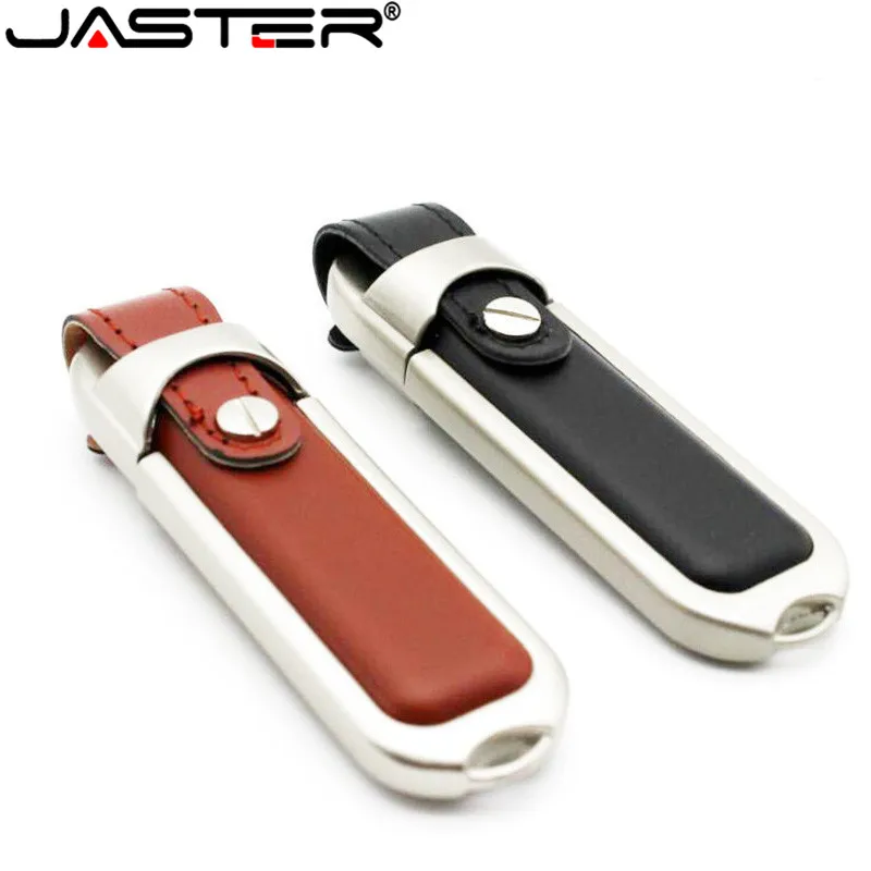 JASTER Brown/Black Leather Model USB 2.0 USB Flash Drive Pendrive 4GB 8GB 16GB 32GB 64GB Memory Flash Stick Free Shipping