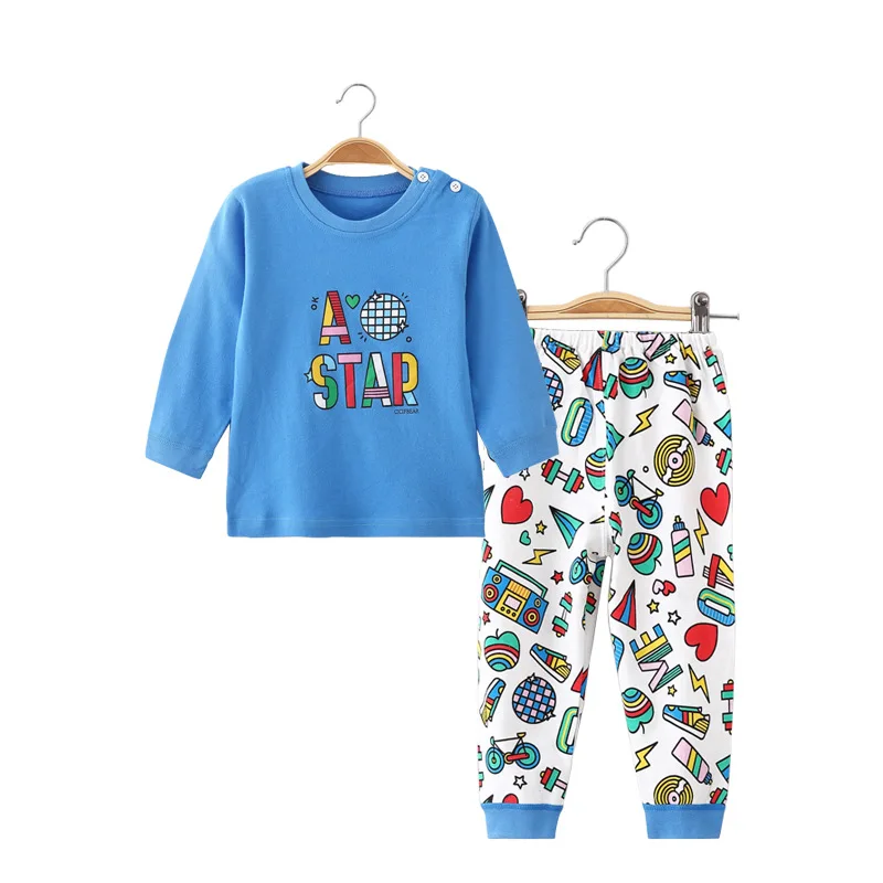 BINIDUCKLING 2021 Spring Autumn Kids Sleepwear For Boys Girls Banana Printed Child Pyjamas Pure Cotton Soft Toddler Pajamas Set