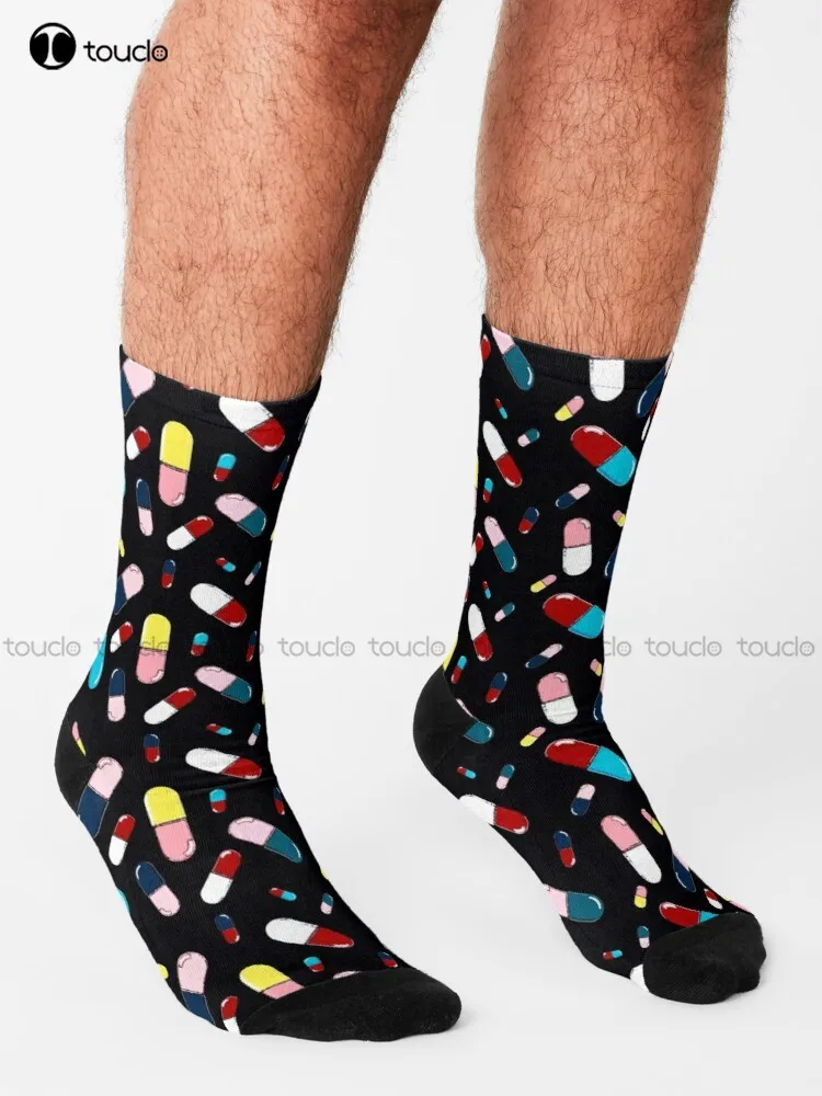 Magical Pills - Black  Socks Slipper Socks For Men Unisex Adult Teen Youth Socks Personalized Custom 360° Digital Print