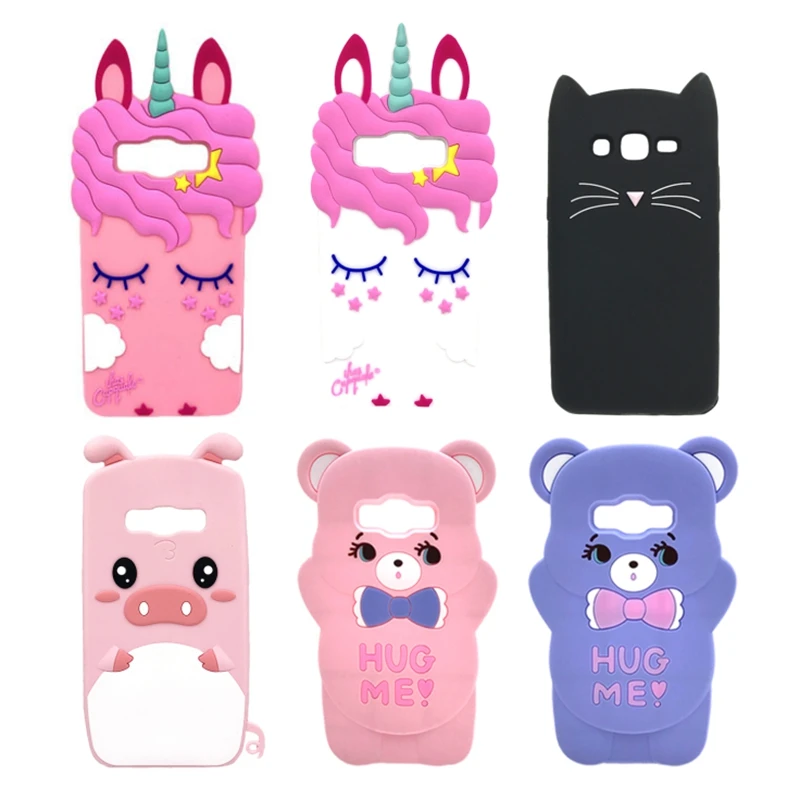 

3D Cartoon Silicone Case For Samsung Galaxy J7 2016 J710 J710F J710H SM-J710F Cute Unicorn Bear Cat Soft Phone Back Cover Coque