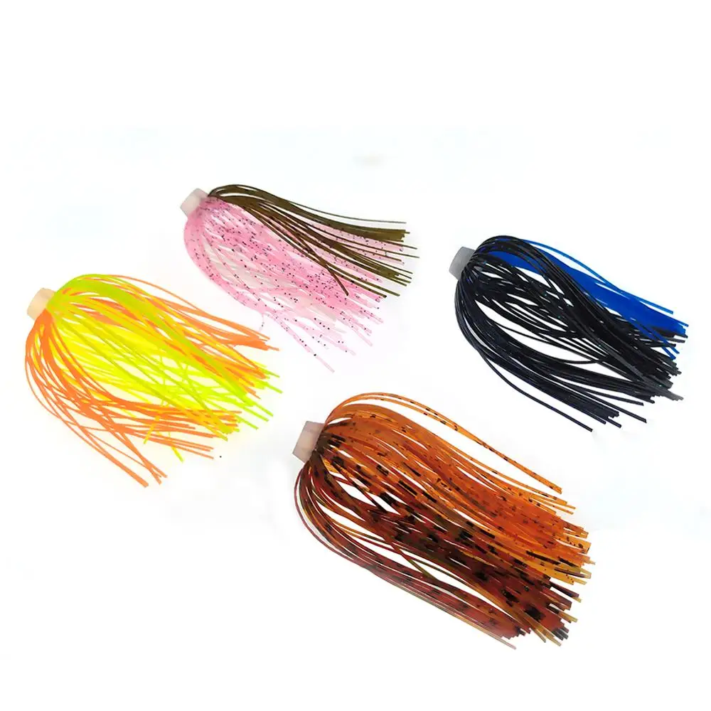 8-pieces Soft Fishing Lure Elastic Silicone Skirts 80-strands Umbrella Sensation Skirts Jig Spinners Bait Buzzbaits