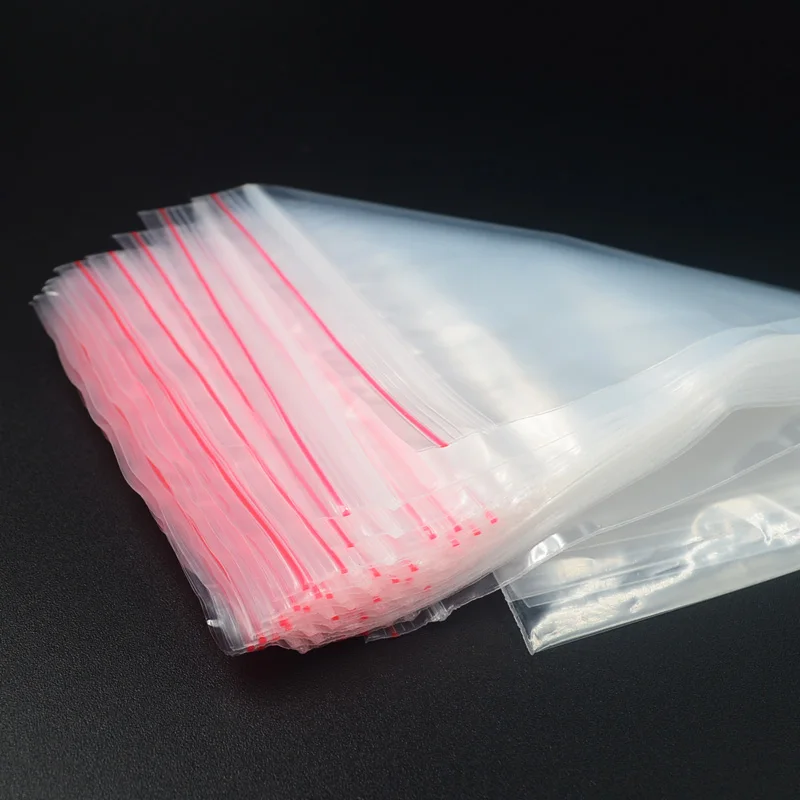 100pcs/pack Small Zip Lock Plastic Bags Reclosable Transparent Bag Shoe Bag Vacuum Storage Bag Poly Clear Bags Thickness 0.08mm