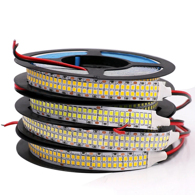 fita led flexivel de linha dupla faixa led brilhante dc 24v 12v 3000k branco natural 4000k 6000k 50m 480 leds por m 01