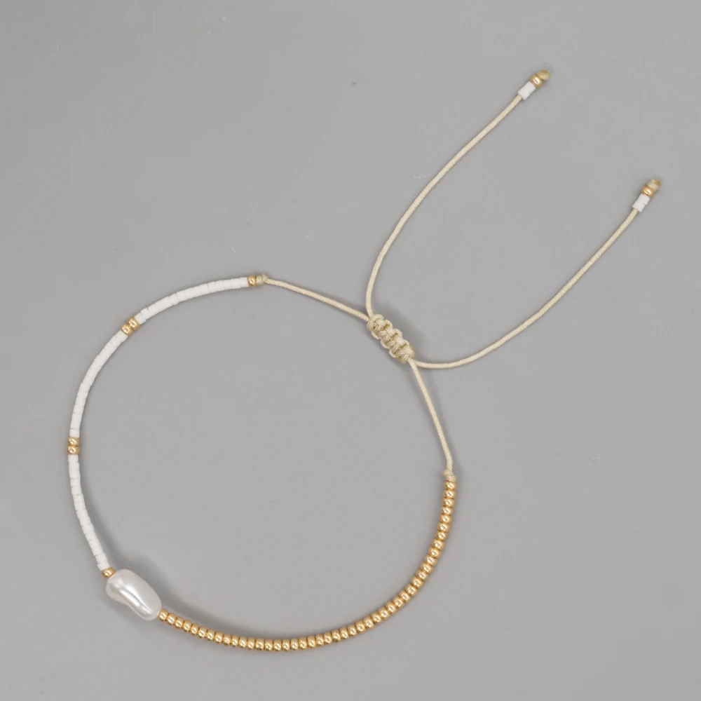 Go2BoHo Barokowa bransoletka z pereł Proste cienkie bransoletki dla kobiet Biżuteria modowa Prezent Miyuki Seed Beads Regulowane Pulseras — zdjęcie 3
