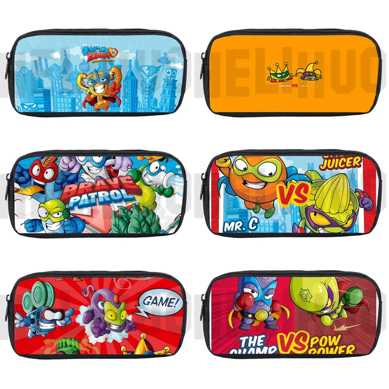 3D Anime Super Zings Pencil Case SuperZings Series 4/5/6 Cartoon Kids Pencil Box Stationery Storage Bag Women Kawaii CosmeticBag