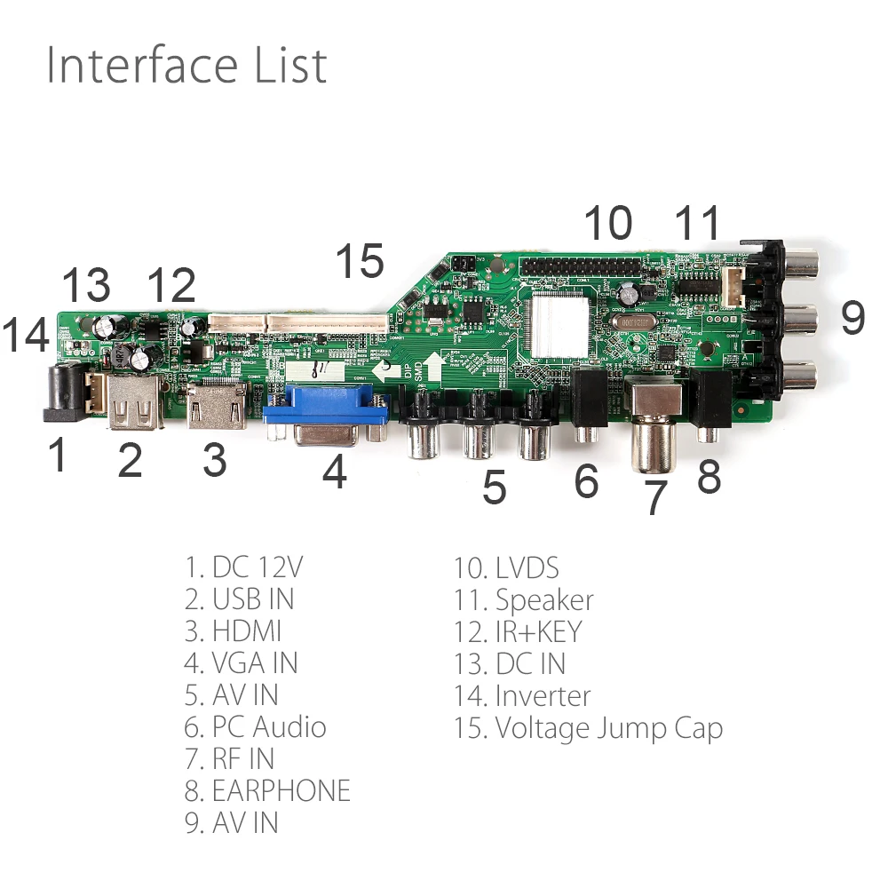 Imagem -05 - Placa Universal do Motorista do Lcd Placa do Dsb-t2 tv Interruptor Chave ir 3663 Ds. D3663lu4.1 V56 V59