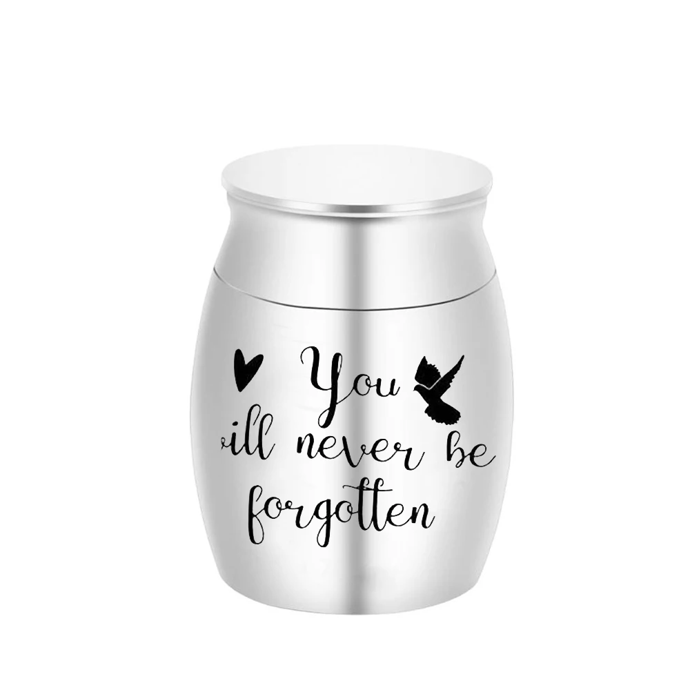 Carving small bird cremation urn aluminum alloy ashes jar keepsake ashes urn to commemorate family or pet