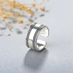 New Atmsphere Leaf 925 Sterling Silver Jewelry Personality Middle Mooth Leaves European Style Opening Rings R208
