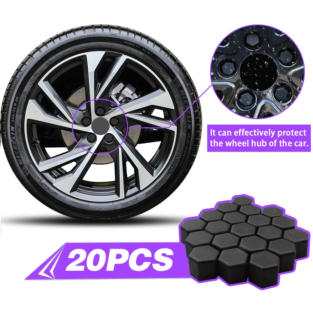 20 Pieces 17 19 21 MM Anti-Rust Auto Hub Screw Cover Car Tyre Bolt Caps Exterior Decoration Car Wheel Nut Caps Protection Case