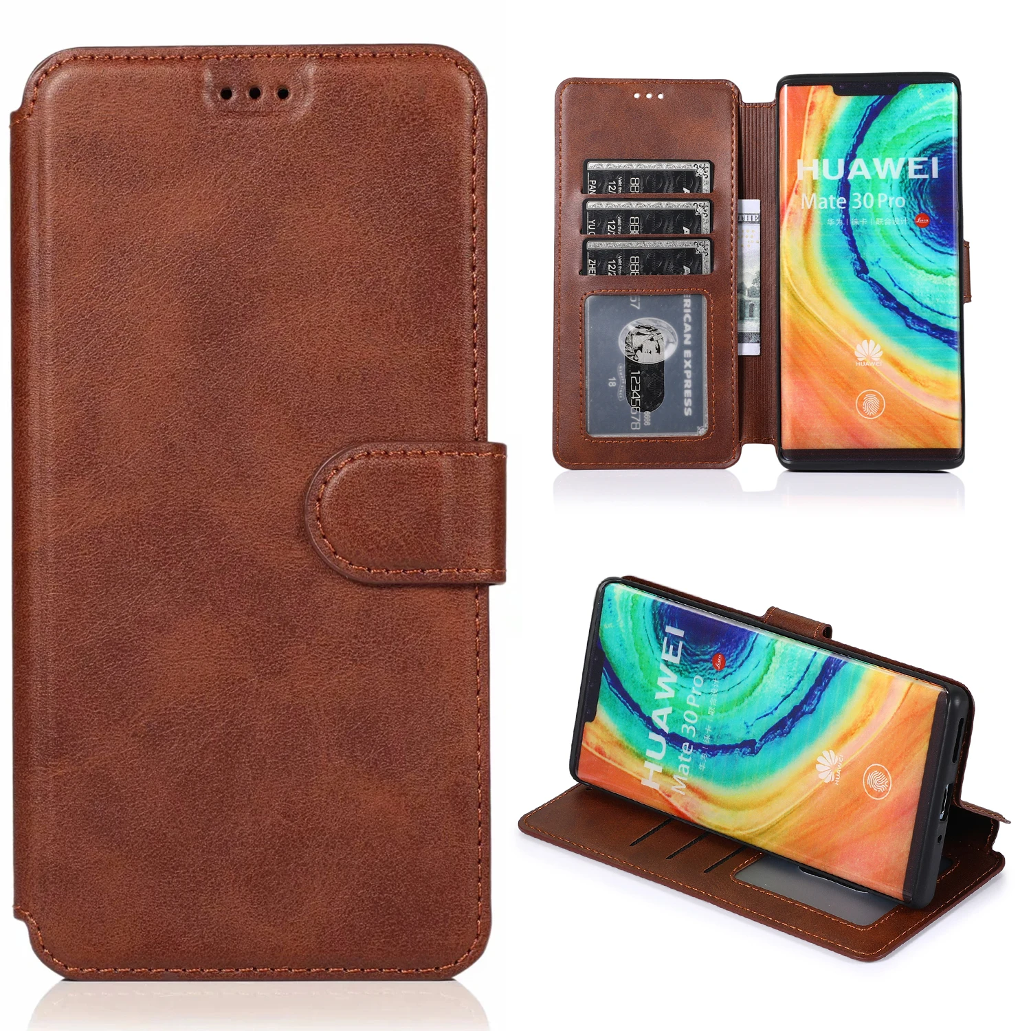 

For Huawei P40 P30 P20 Pro Lite Mate 30 Mate 20 Pro Lite P Smart 2020 Magnetic Flip Case Leather 360 Protect Luxury Wallet Cover