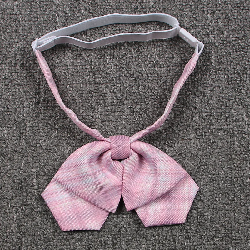 Uniform Bow Tie Pink Plaid Tie Japanese JK Plaid Bow Tie Student Tie Girl Mindfulness Bow Tie Accessories