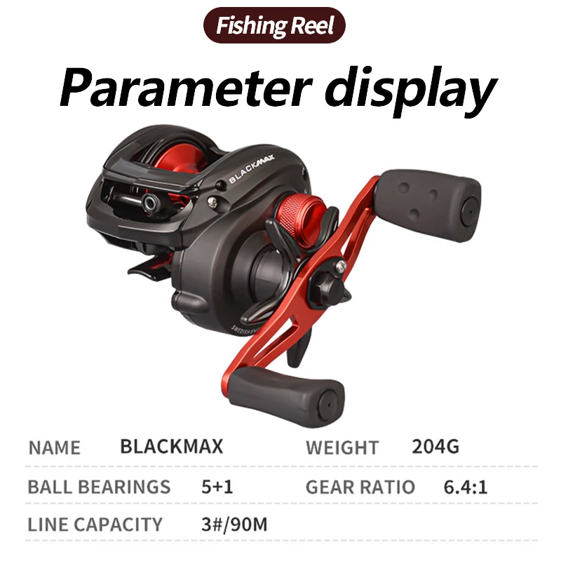 Fishing Reel 6.4:1 High Speed Ultralight Baitcasting Reel Metal Spool Bait Casting Reel 12 Magnetic Brake 8KG Max Drag Wobbler