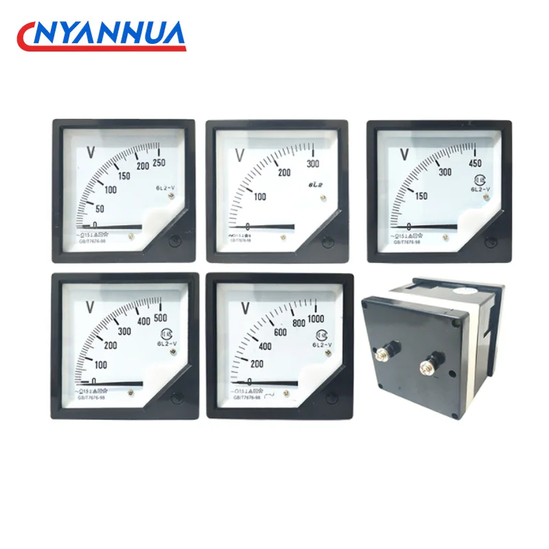 6L2-V AC Analog Voltmeter Head Panel Gauge 50V 100V 250V 300V 450V 500V 750V 10KV/100V 35KV/100V