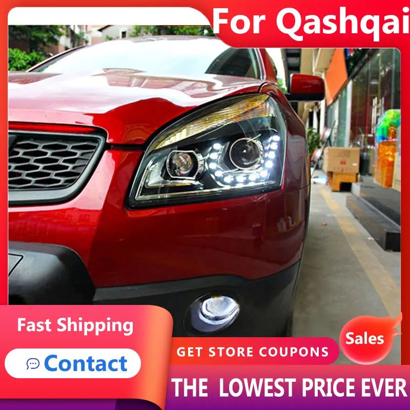 

HANA for Nissan Dualis Headlight 2007-2016 Qashqai LED Headlight DRL Bi Xenon Projector Lens auto accessorie